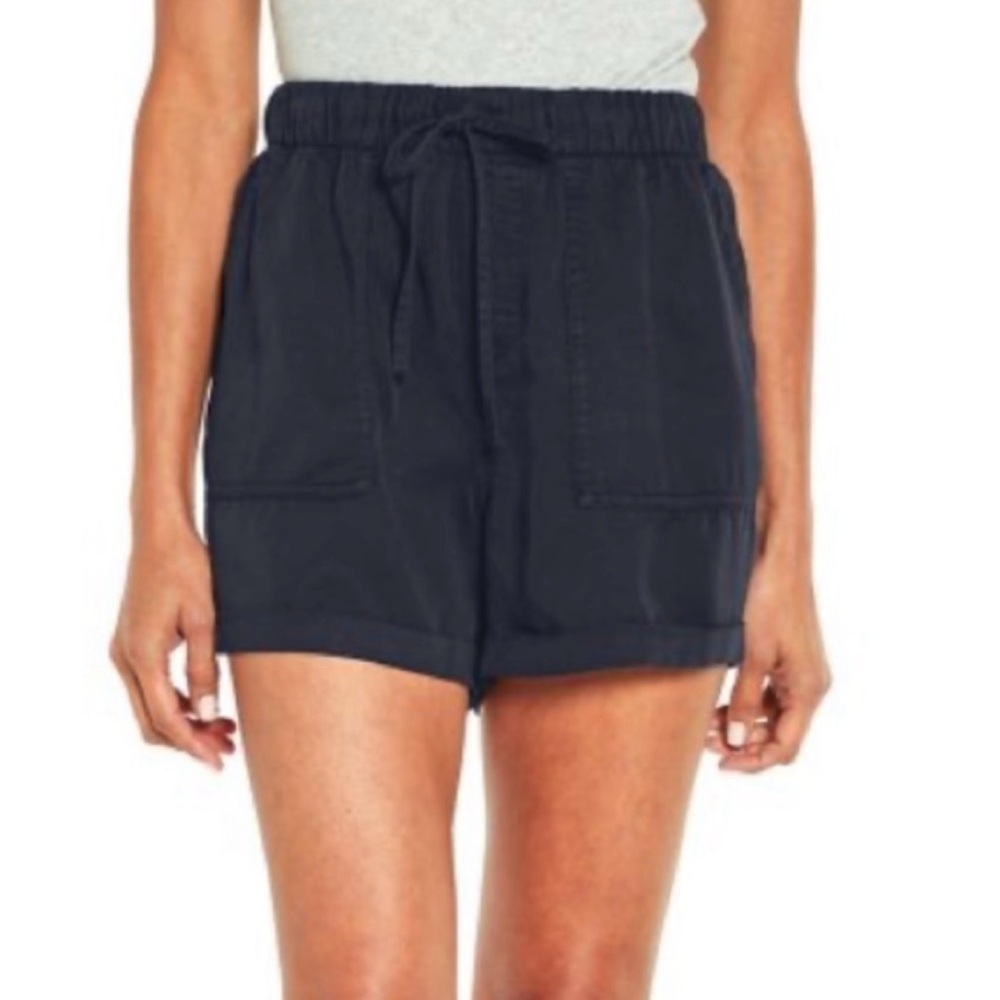 GAP Navy Distressed Shorts Relaxed Fit Elastic Waist